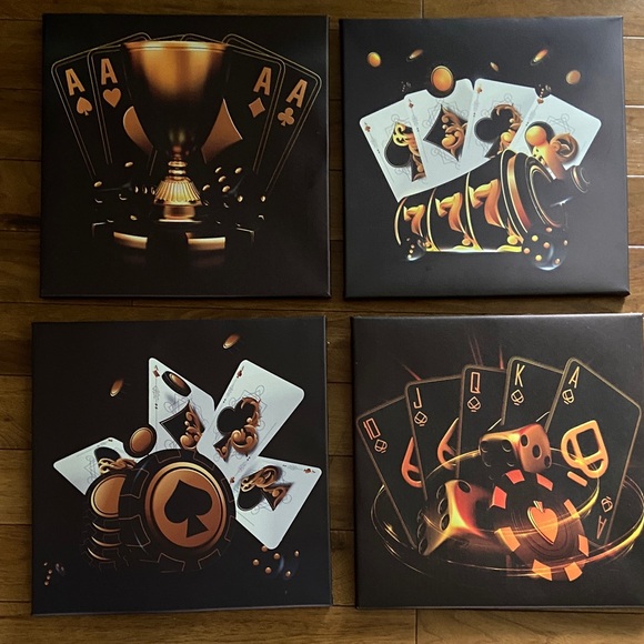 Gambling Wall Prints - canvas  4 for $20 - Picture 1 of 6